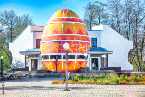 Obraz na płótnie Amazing view on Museum of Ukrainian Easter Egg (Pysanka) in Kolomyia. w salonie