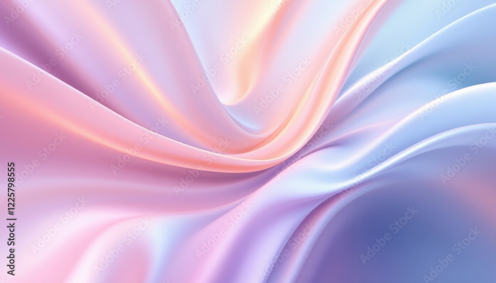 Obraz premium Colorful pastel silk fabric waves with smooth flowing texture