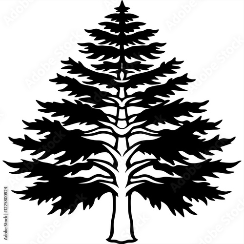 Trees Vector Illustration: Cartoons, Clipart, Line Art on White Background photo