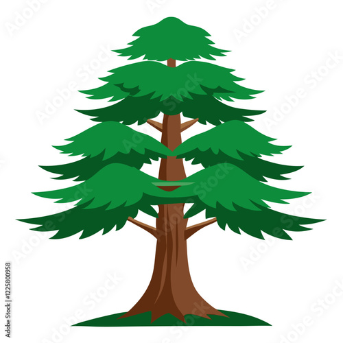 Trees Vector Illustration: Cartoons, Clipart, Line Art on White Background photo