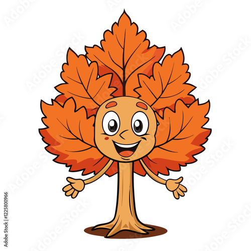 Trees Vector Illustration: Cartoons, Clipart, Line Art on White Background photo