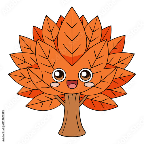 Trees Vector Illustration: Cartoons, Clipart, Line Art on White Background photo