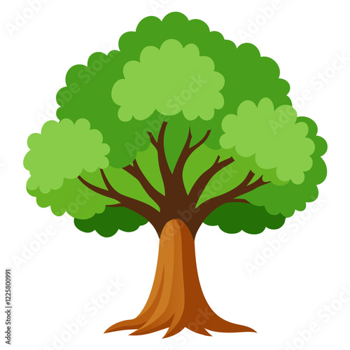 Trees Vector Illustration: Cartoons, Clipart, Line Art on White Background photo