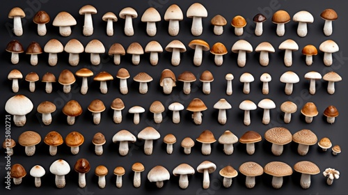 22 Edible Mushrooms: A Closeup Look at Nature's Delicious Fungus on White Background