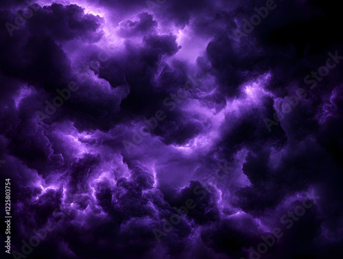 Dark Purple Storm Cloudscape Dramatic AI Art