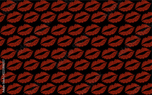 Print set of red lips. Types of lipsticks. World kissing day, Valentine's day design elements. Vector.