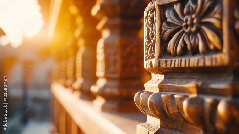 Fototapeta premium A stunning close-up shot of a traditional bronze statue in Nepal, capturing the intricate designs and fine craftsmanship that reflect the spiritual and artistic heritage of the reg