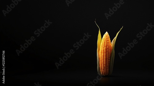 Yellow Corn on Black Background