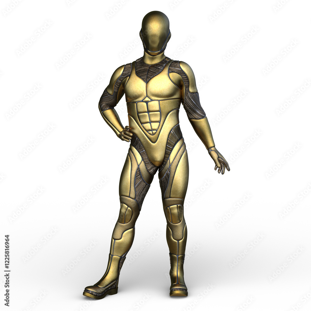 男性サイボーグ 3DCGレンダリング 男性サイボーグ 3DCGレンダリング