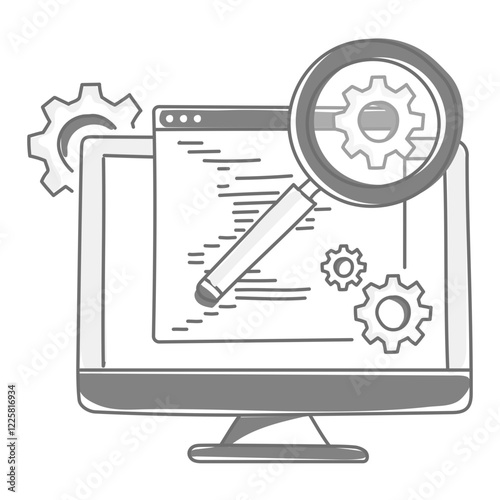 Web Development Icon. Coding and Technical Optimization Illustration for Website Enhancement. Free Download Web Development Icon. Coding and Technical Optimization Illustration for Website Enhancement. - GFXLoad