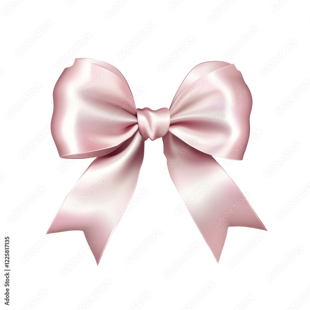 Soft pink satin ribbon bow, isolated on a transparent background, PNG. Soft pink satin ribbon bow, isolated on a transparent background, PNG.