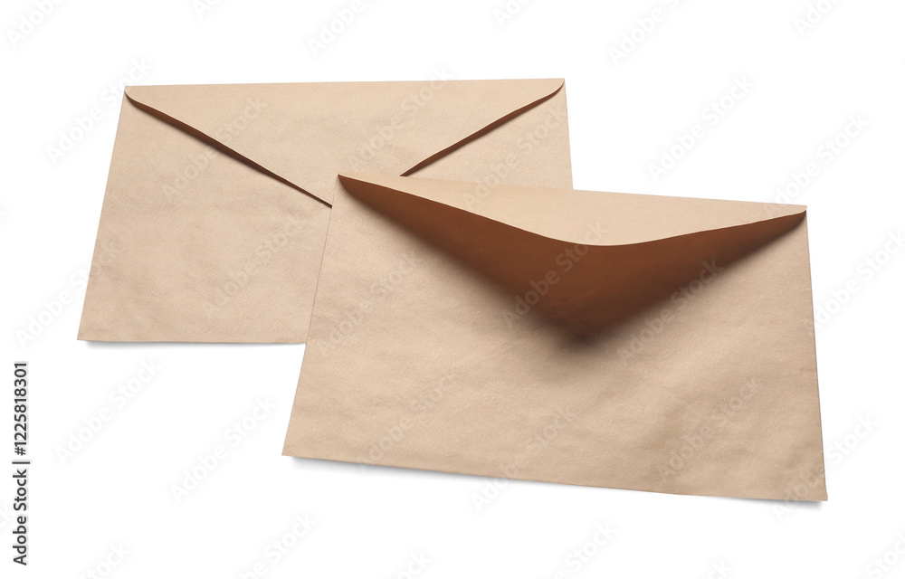 Envelopes isolated on white. Mockup for design Envelopes isolated on white. Mockup for design