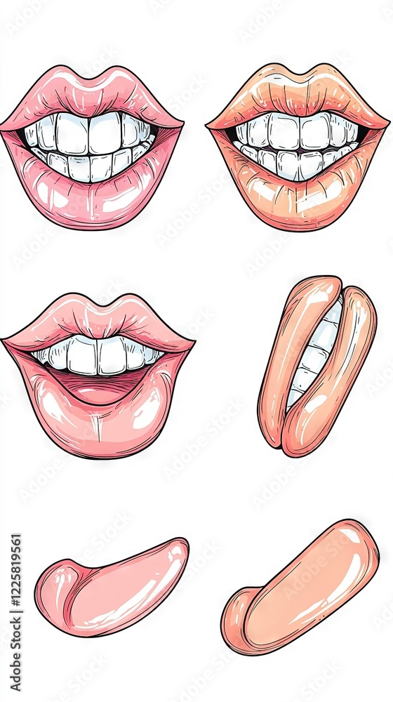 A collection of various lip shapes and sizes A collection of various lip shapes and sizes