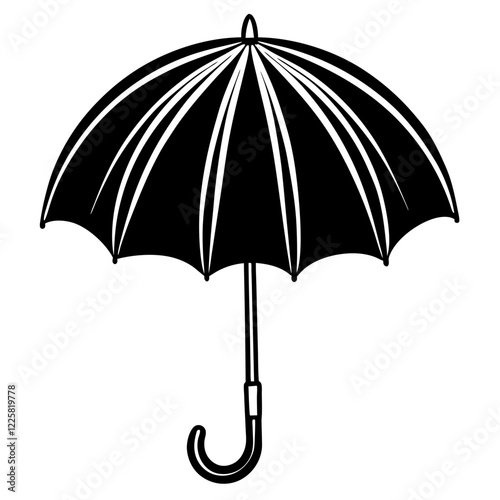 black umbrella isolated on white background