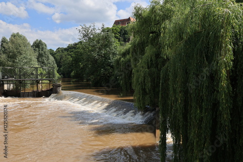 Blick auf den Fluss Murr im Zentrum der Stadt Backnang in Baden-Württemberg photo