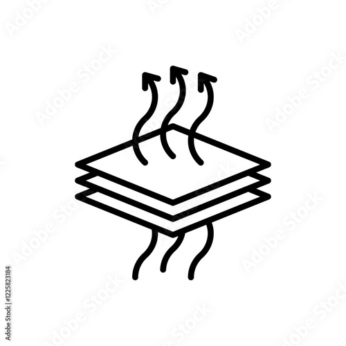 3 Breathable layers icon outline set sign
