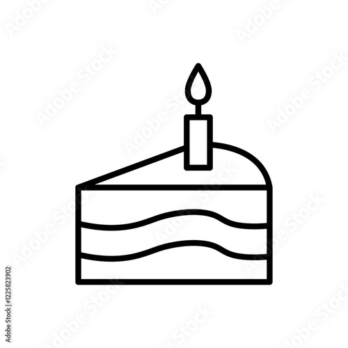 Cake icon outline set sign