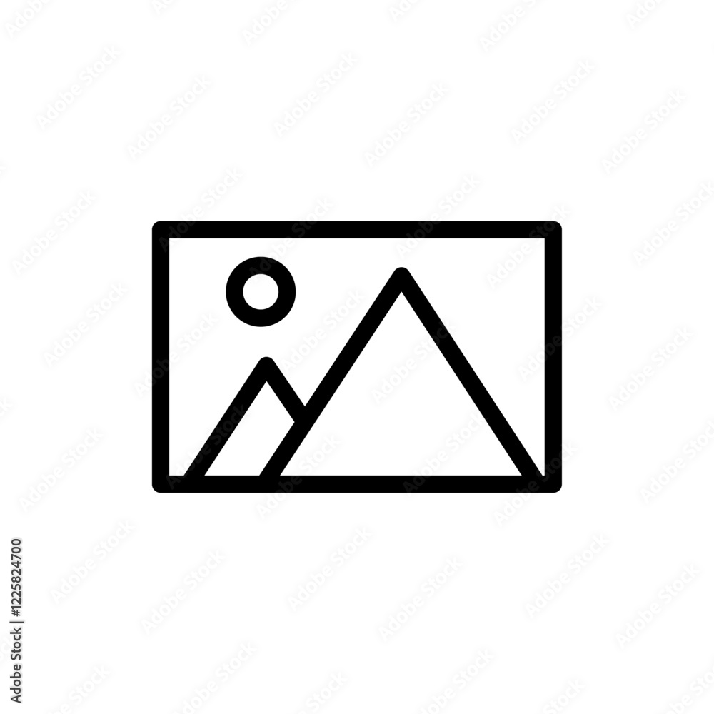 Default image icon outline set sign Default image icon outline set sign