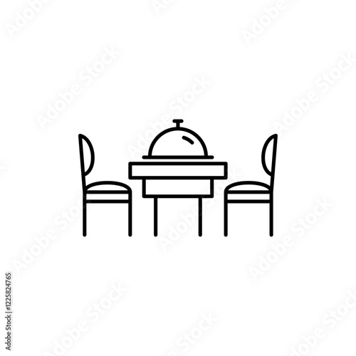 Dinner table icon outline set sign