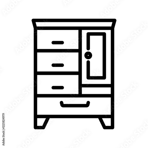 Dresser icon outline set sign