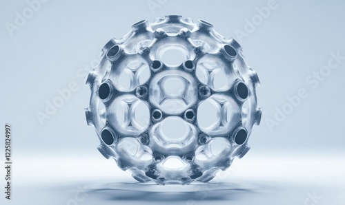 Abstract Metallic Sphere: 3D Render of Intricate Lattice Structure photo