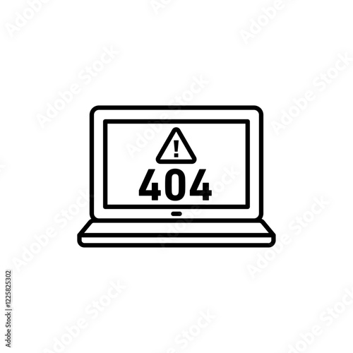 Error 404 page icon outline set sign