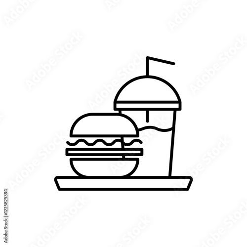 Fast Food icon outline set sign