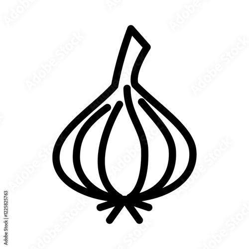 Garlic icon outline set sign