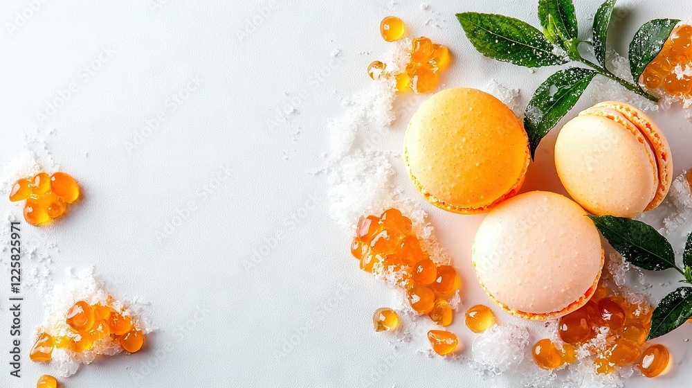 Group of oranges on table, sea salt & leafy green leaf nearby Group of oranges on table, sea salt & leafy green leaf nearby