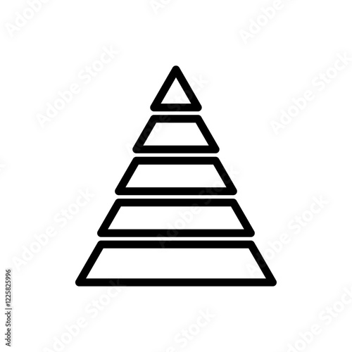 Hierarchy pyramid icon outline set sign