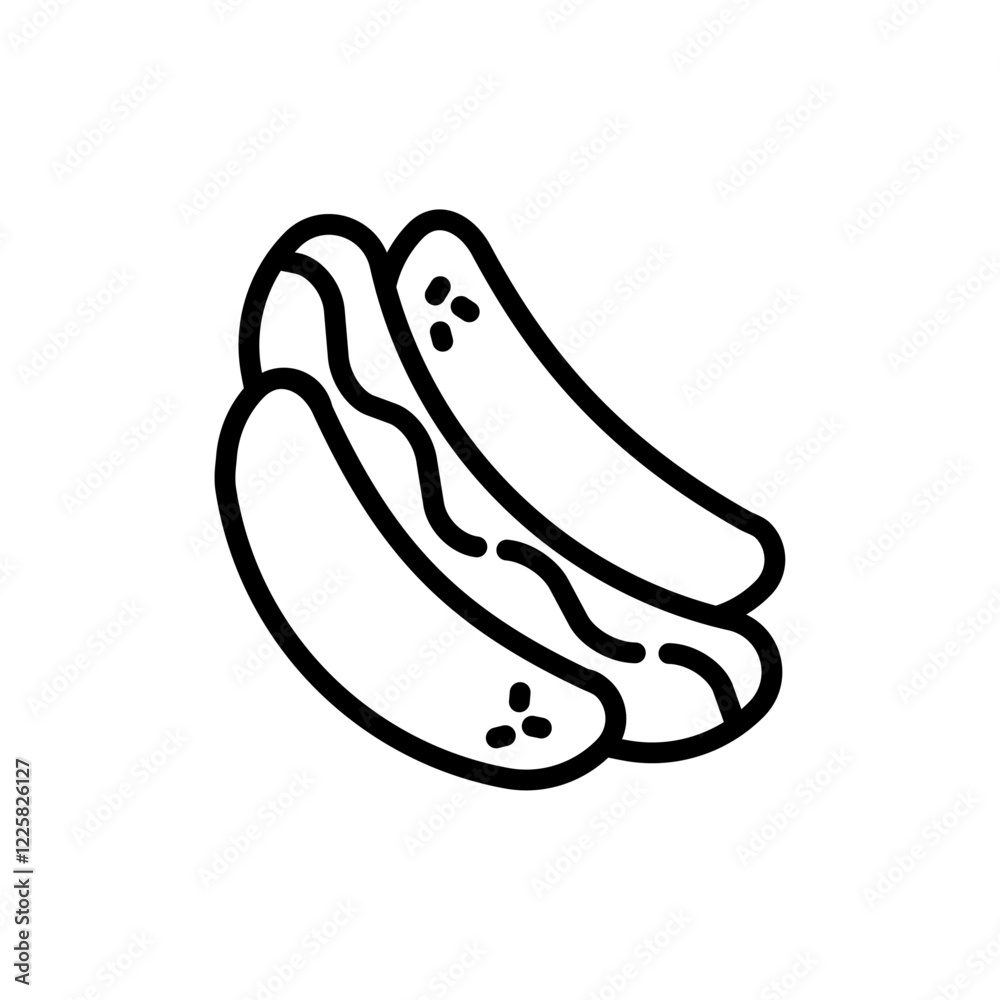 Hot dog icon outline set sign Hot dog icon outline set sign