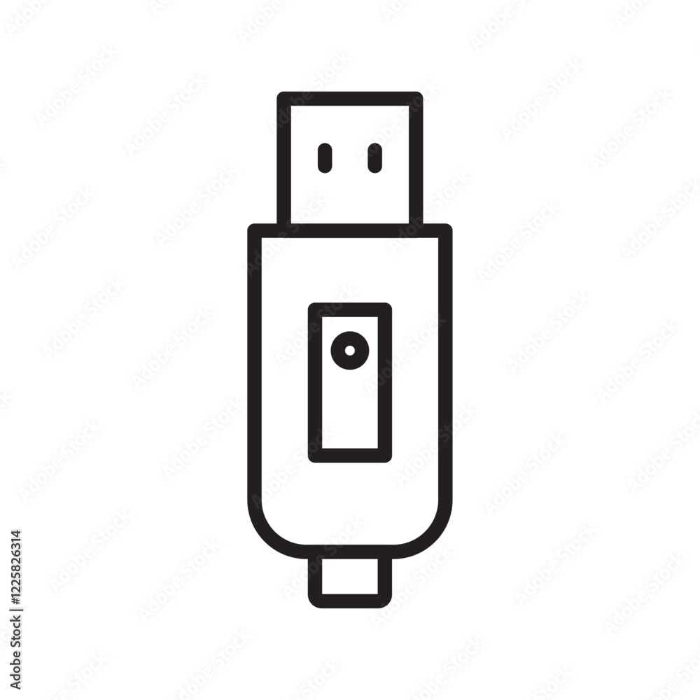Inclined pendrive icon outline set sign Inclined pendrive icon outline set sign