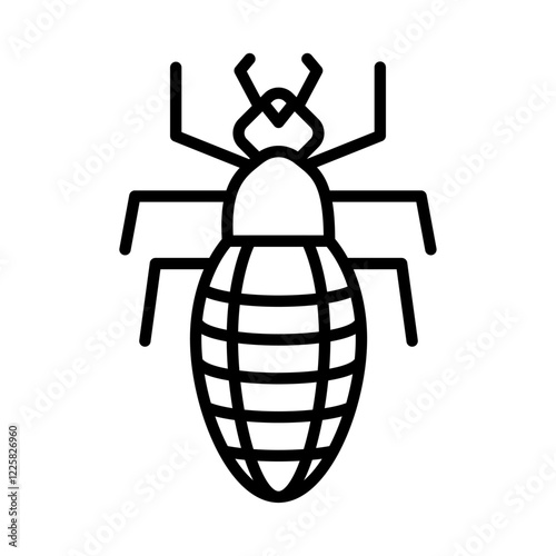 Louse icon outline set sign