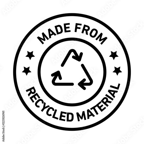 Made from recycled materials icon outline set sign