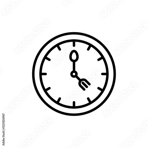 Lunchtime icon outline set sign