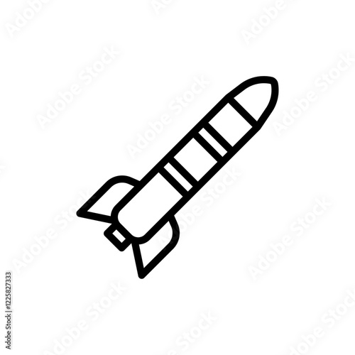 Missile icon outline set sign