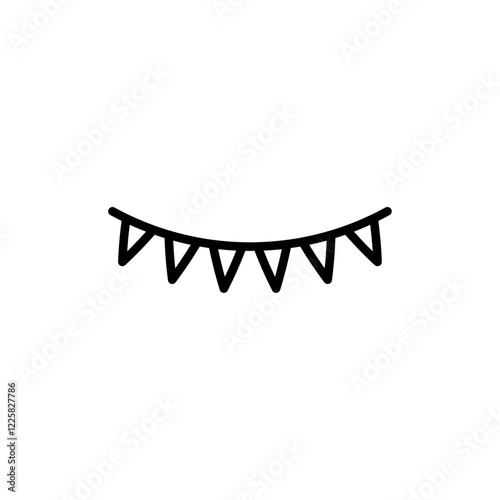 Party pennants icon outline set sign