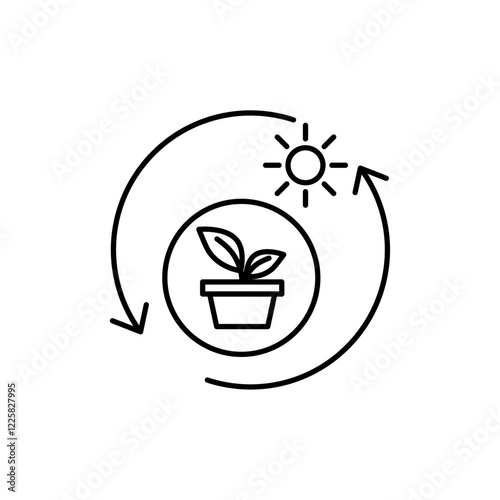 Photosynthesis icon outline set sign