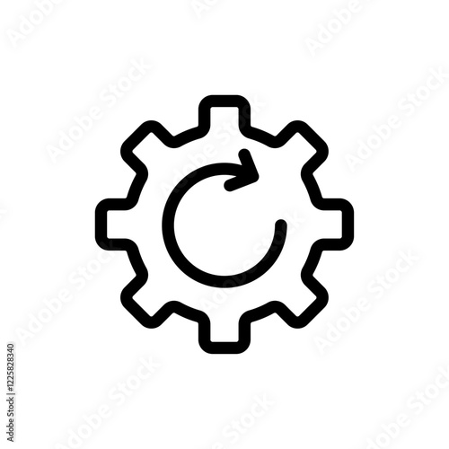 Recovery gear icon outline set sign