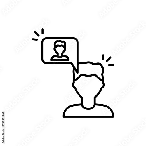 Self awareness icon outline set sign