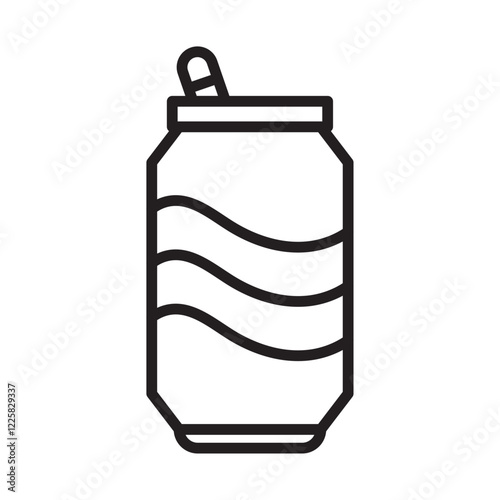 Soda can icon outline set sign