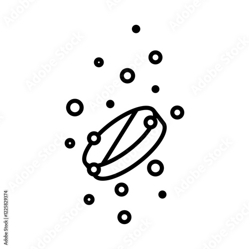 Soluble tablet icon outline set sign