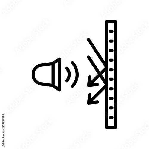 Soundproofing walls icon outline set sign