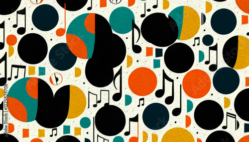 Wallpaper Mural Musical pattern. Design for fabrics, wallpapers. Illustration with oil paint for printing on wall decorations Torontodigital.ca