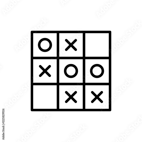 Tic tac toe icon outline set sign