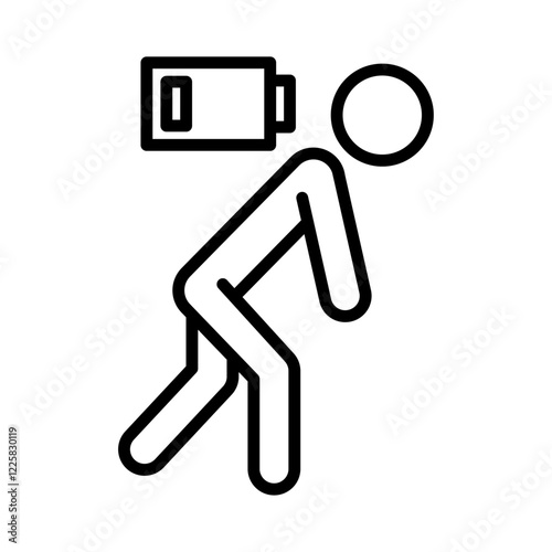 Tired person icon outline set sign
