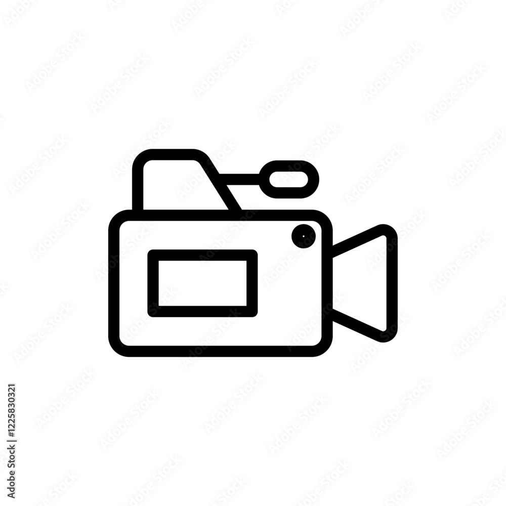 Video camera icon outline set sign Video camera icon outline set sign