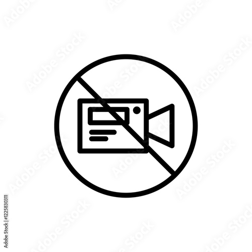 Video off social media icon outline set sign