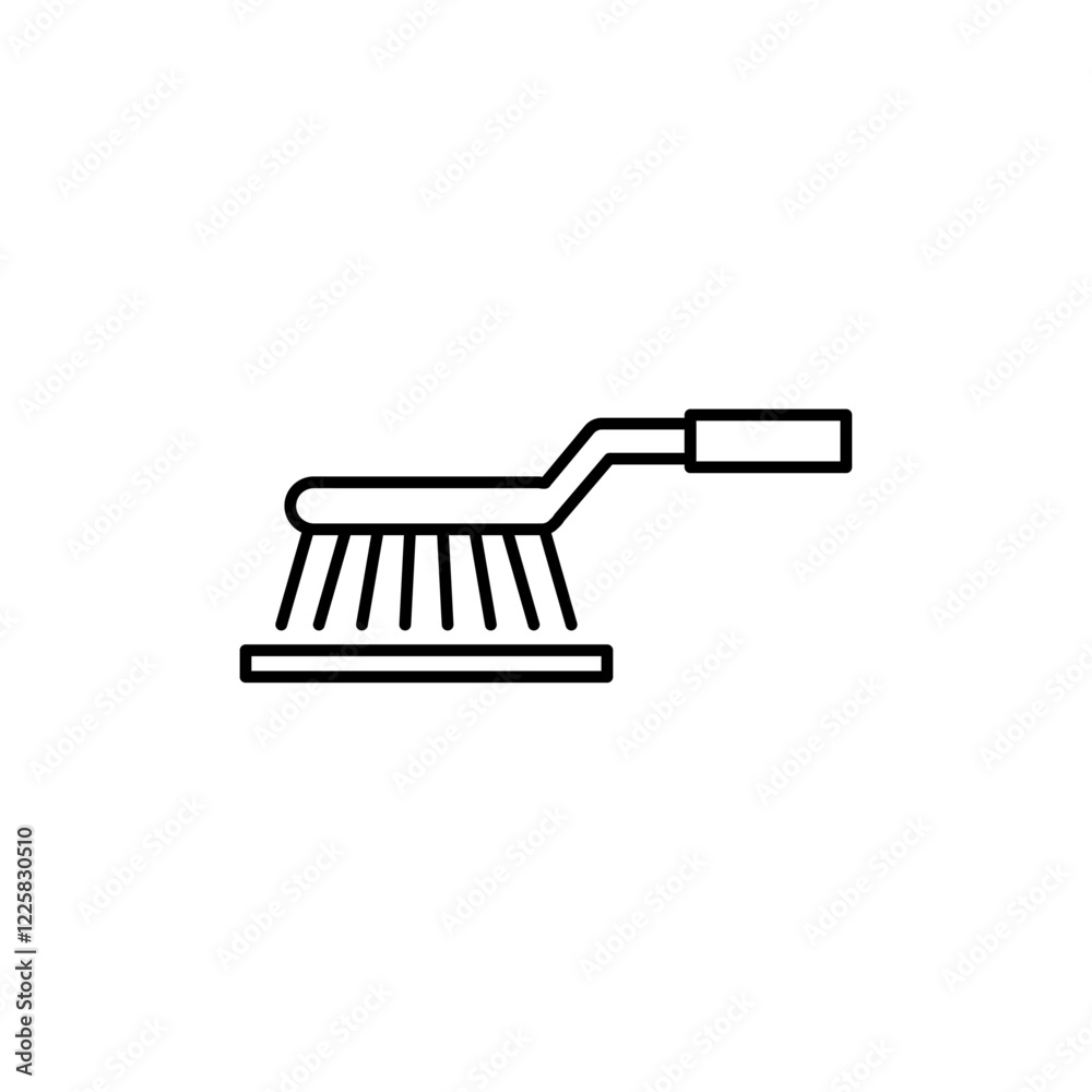 Wire brush icon outline set sign