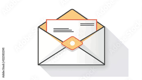 Envelope mail icon set. newsletter web buttons. close email letter outline vector symbol. flat thin e-mail pictogram on white background. send mail message line sign. Communication, Messaging, Social